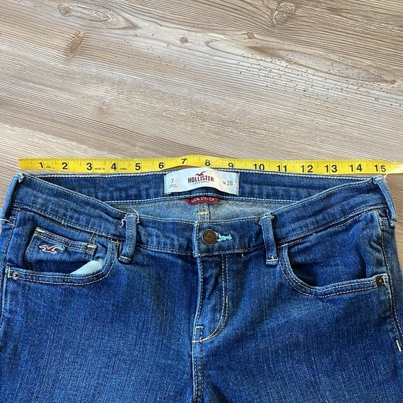 Hollister SoCal Stretch Jeans Womens 28 (Juniors Size 7) Straight Leg Med Wash - Picture 8 of 12